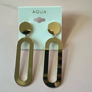 Aqua Gold Modern Metal Earrings